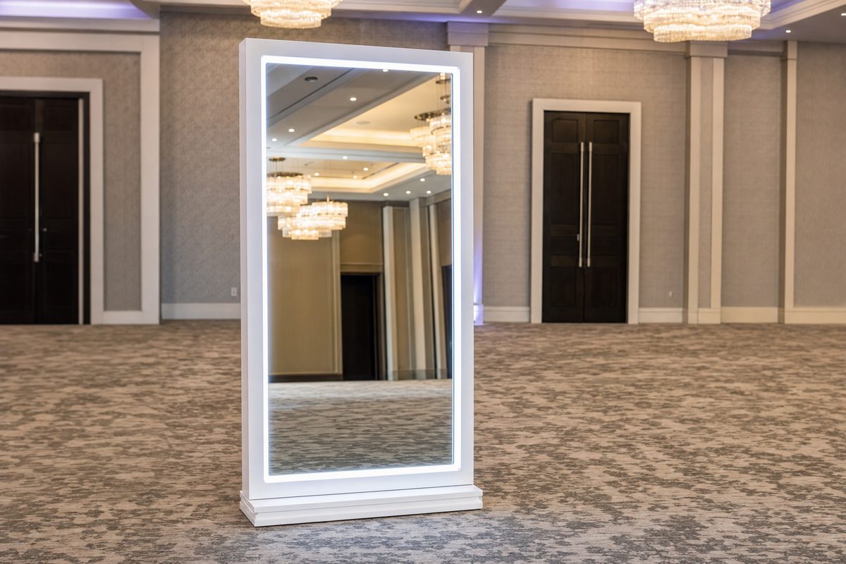Magic mirror set up in a ballroom